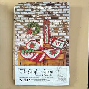 Vtg Patterns1980 Gingham Goose Noel Christmas Sewing Wreath Placemats Pillow etc